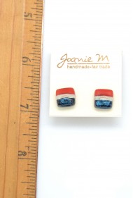 Red White Blue Glass Studs
